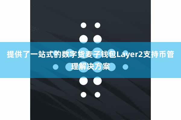提供了一站式的数字货麦子钱包Layer2支持币管理解决方案